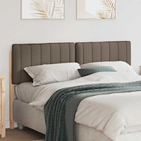 vidaXL Klädd sänggavel Brun och Taupe 150 cm Massiv furu