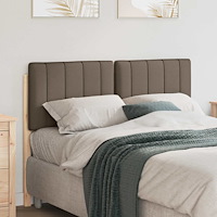 vidaXL Klädd sänggavel Brun och Taupe 120 cm Massiv furu