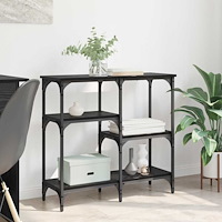 vidaXL med hylla med lagring Svart ek 80 x 29 x 75 cm Konstruerat trä