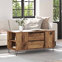 vidaXL Kaffeebord Gammalt trä 102 x 44,5 x 50 cm Konstruerat trä