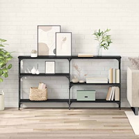 vidaXL Konsolbord Svart ek 150 x 29 x 76.5 cm Konstruerat trä