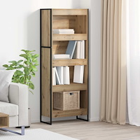 vidaXL Bokskåp Artisan Ek 80 x 30 x 155 cm Konstruerat trä