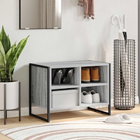 vidaXL Skoskåp med lagring Grå Sonoma 60 x 35 x 44 cm Konstruerat trä