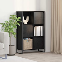 vidaXL Bokskåp Svart Ek 68 x 30 x 108.5 cm Konstruerat trä