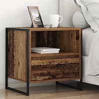 vidaXL Sängbord 2 pcs Gammalt trä 50 x 39,5 x 50 cm Konstruerat trä