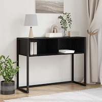 vidaXL Sidobord med lagring Svart Ek 100 x 36 x 75 cm Konstruerat trä