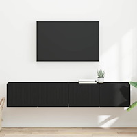 vidaXL TV Vägghylla 2 pcs Svart 60 x 31 x 29.5 cm Konstruerat trä