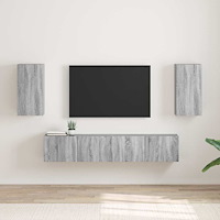 vidaXL TV Vägghylla 2 pcs Grå Sonoma 30 x 31 x 60 cm Konstruerat trä