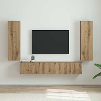 vidaXL TV Vägghylla 2 pcs Artisan Ek 30 x 31 x 100 cm Konstruerat trä