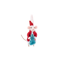 SASS & BELLE Santa Mouse with Tree Felt Decoration