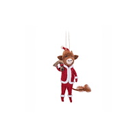 SASS & BELLE Highland Cow Santa with Sack Felt Decoration