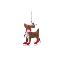 SASS & BELLE Skating Rudolph Felt Decoration