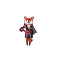 SASS & BELLE Fox in Tartan Dressing Gown Felt Decoration