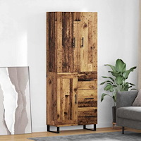 vidaXL Skåp med låda 2 pcs Gammalt trä 69,5 x 34 x 180 cm
