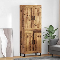 vidaXL Skåp Gammalt trä 69,5 x 34 x 180 cm Konstruerat trä