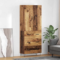 vidaXL Skåp med låda 2 pcs Gammalt trä Konstruerat trä