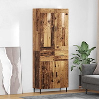 vidaXL Skåp med låda 2 pcs Gammalt trä Konstruerat trä