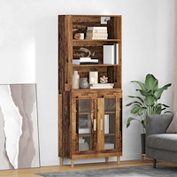 vidaXL Skåp Gammalt trä 69,5 x 32,5 x 180 cm Konstruerat trä