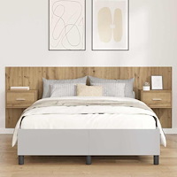 vidaXL Huvudgavel Med Skåp med låda 3 pcs Artisan Ek Konstruerat trä