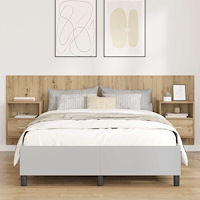 vidaXL Huvudgavel Med Skåp med låda 3 pcs Artisan Ek Konstruerat trä