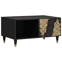 vidaXL Kaffeebord Svart 80 x 50 x 40 cm Massivt mangoträ