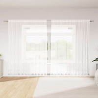 vidaXL Spetsgardin med gardiner Vit 300 x 245 cm Polyester