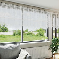 vidaXL Spetsgardin med gardiner Vit 600 x 100 cm Polyester