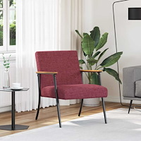 vidaXL fåtölj Vinröd 59 x 75 x 78 cm tyg