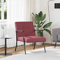 vidaXL fåtölj Vinröd 59 x 75 x 78 cm tyg