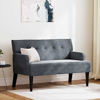 vidaXL Chesterfield Bänk Mörkgrå 112 x 65,5 x 75 cm Sammet