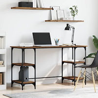 vidaXL Skrivbord Gammalt trä 140 x 50 x 75 cm Konstruerat trä