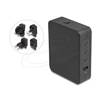 DeLOCK Delock - strömadapter - GaN, 3 x USB-C PD 3.1 and 1 x USB-A with 145W power adapter EU/US/UK - 145 Watt