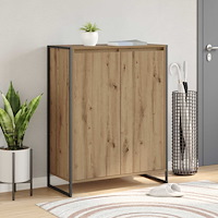 vidaXL Skoskåp med lagring Artisan Ek 79 x 36 x 100 cm Konstruerat trä