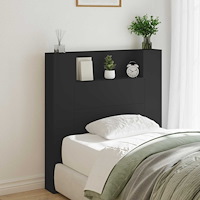 vidaXL Huvudgavel Svart 100 x 16,5 x 103,5 cm Konstruerat trä