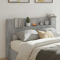 vidaXL Huvudgavel Betonggrå 160 x 16,5 x 103,5 cm Konstruerat trä