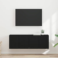 vidaXL TV Vägghylla 2 pcs Svart 59,5 x 31 x 40 cm Konstruerat trä