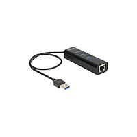 DeLOCK DeLock USB 3.0 Hub 3 Port + 1 Port Gigabit LAN 10/100/1000 M...