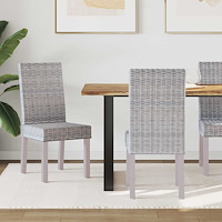 vidaXL Matstol 2 pcs Vit tvätt 45 x 54 x 93 cm Massivt mahognyträ