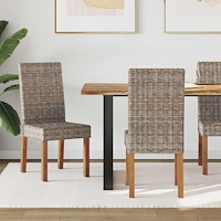 vidaXL Matstol 2 pcs Kubu grå 45 x 54 x 93 cm Massivt mahognyträ