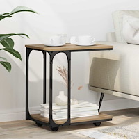 vidaXL Sidobord med hylla Artisan Ek 50 x 35 x 55.5 cm Konstruerat trä