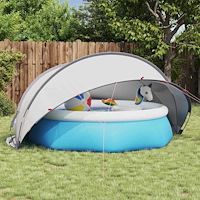 vidaXL Poolkupol Grå och orange 336 x 322 x 160 cm