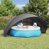 vidaXL Poolkupol Svart 500 x 500 x 236 cm
