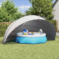 vidaXL Poolkupol Grå och orange 592 x 590 x 275 cm