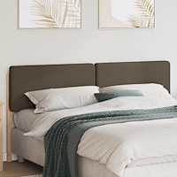 vidaXL Klädd sänggavel Brun och Taupe 180 cm Massiv furu