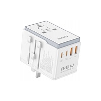 Dudao Dudao A65Pro Universal Travel Adapter 65Watt GaN 2xUSB-C + 2...