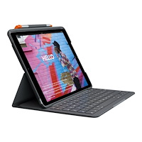 Logitech Logitech Slim Folio - tangentbord och foliefodral - QWERTY - nordiskt (danska/finska/norska/svenska) - oxford-grå Inmatn...