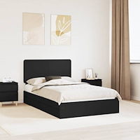 vidaXL Förvaringssäng med låda Svart 120 x 200 cm Konstruerat trä