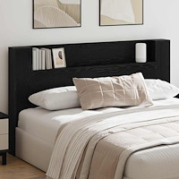 vidaXL Huvudgavel Svart Ek 180 x 17 x 104,5 cm Konstruerat trä