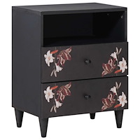 vidaXL Sängbord Flerfärgsdesign 50 x 33 x 60 cm Massivt mangoträ