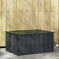 vidaXL Trädgårdsförvaringslåda Svart 101 x 82 x 50 cm Stål